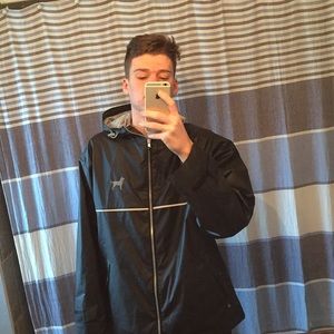 Black rain jacket